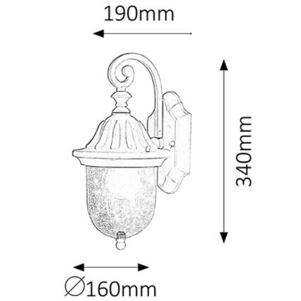 Rabalux - Φως τοίχου εξωτερικού χώρου 1xE27/60W/230V