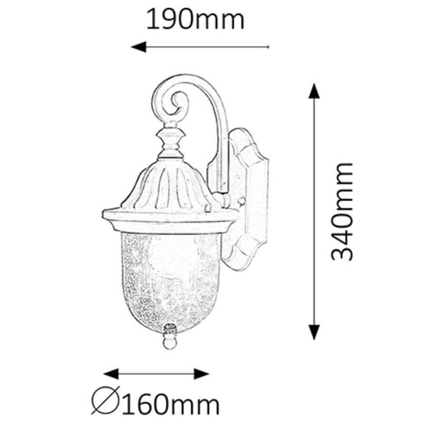Rabalux - Φως τοίχου εξωτερικού χώρου 1xE27/60W/230V