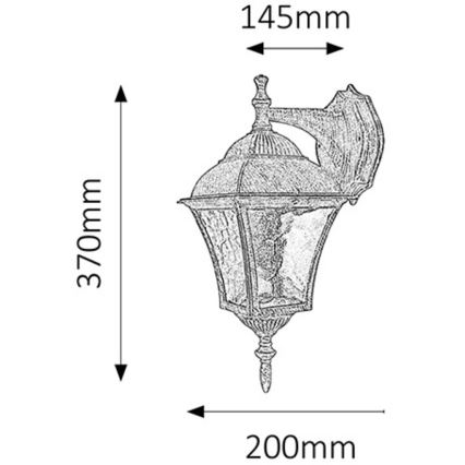 Rabalux - Φως τοίχου εξωτερικού χώρου 1xE27/60W/230V IP44