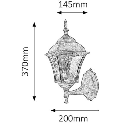 Rabalux - Φως τοίχου εξωτερικού χώρου 1xE27/60W/230V IP43