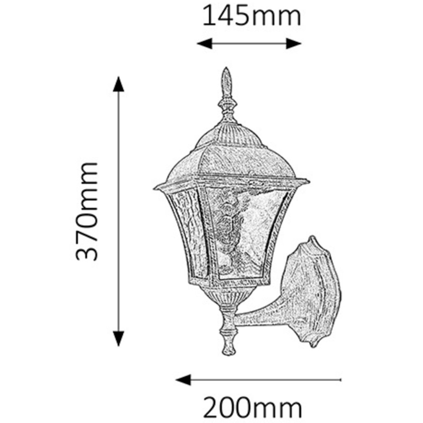 Rabalux - Φως τοίχου εξωτερικού χώρου 1xE27/60W/230V IP43