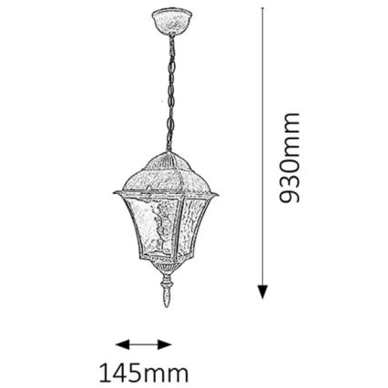 Rabalux - Πολύφωτο εξωτερικού χώρου 1xE27/60W/230V IP43