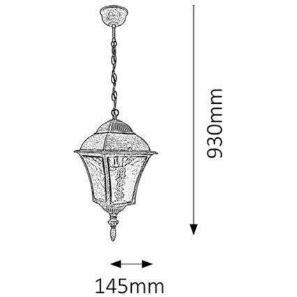 Rabalux - Πολύφωτο εξωτερικού χώρου 1xE27/60W/230V IP44