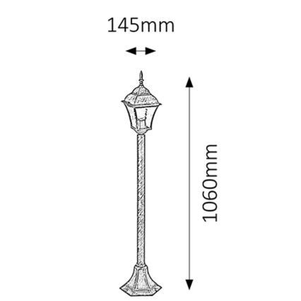 Rabalux - Λάμπα εξωτερικού χώρου 1xE27/60W/230V IP44