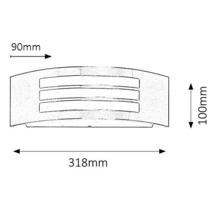 Rabalux - Φως τοίχου εξωτερικού χώρου 1xE27/14W/230V IP44