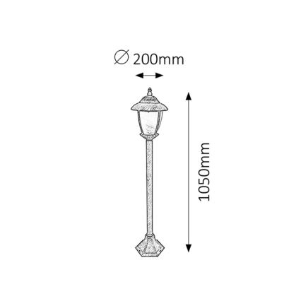 Rabalux - Λάμπα εξωτερικού χώρου 1xE27/60W/230V 105 cm
