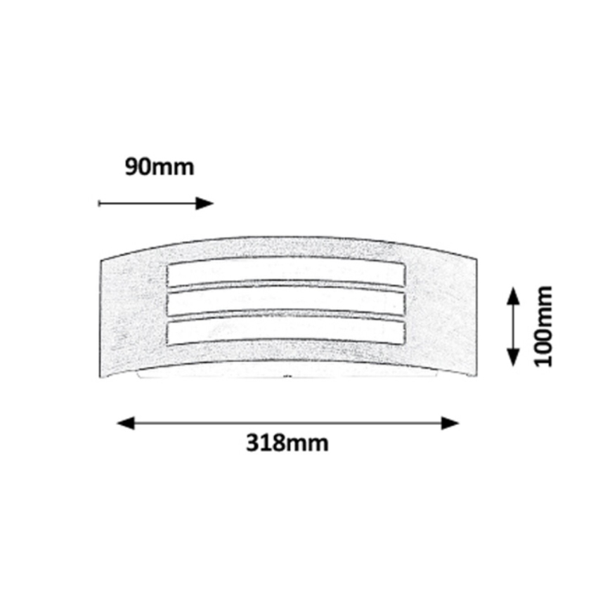 Rabalux - Φως τοίχου εξωτερικού χώρου 1xE27/14W/230V IP44