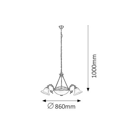 Rabalux 8553 - Πολύφωτο σε αλυσίδα ORCHIDEA 3xE14/40W+2xE27/60W
