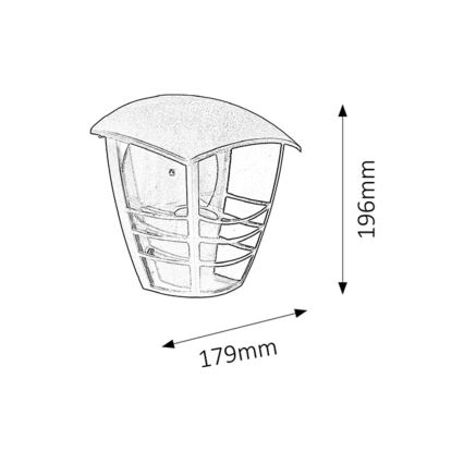 Rabalux - Φως τοίχου εξωτερικού χώρου 1xE27/60W/230V IP44