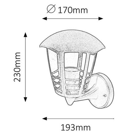 Rabalux - Φως τοίχου εξωτερικού χώρου 1xE27/60W/230V IP44