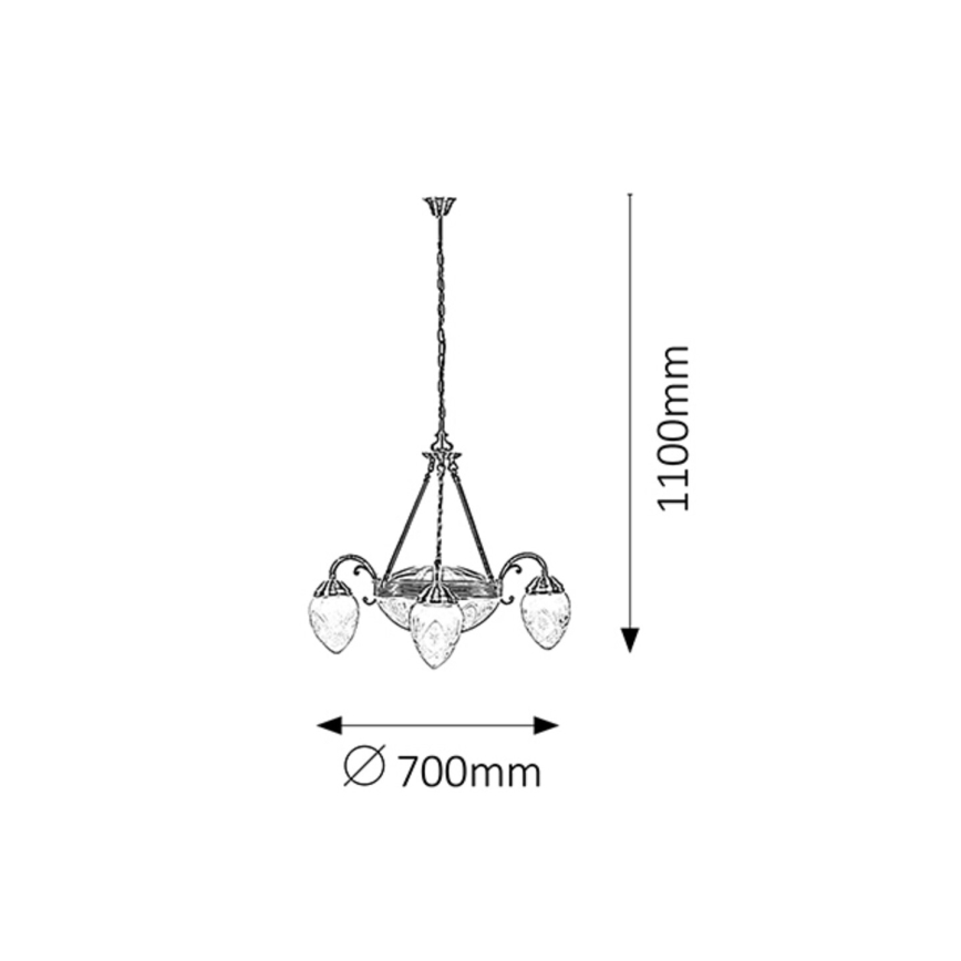 Rabalux 8633 - Πολύφωτο σε αλυσίδα ANNABELLA 3xE14/40W+2xE27/60W