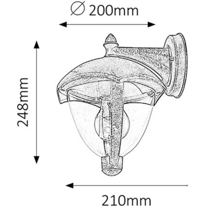 Rabalux - Φως εξωτερικού χώρου 1xE27/40W/230V IP44