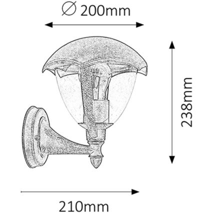 Rabalux - Φως εξωτερικού χώρου 1xE27/40W/230V IP44