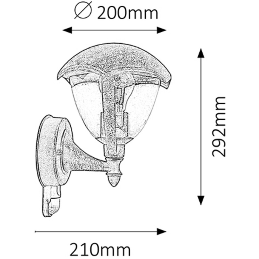 Rabalux - Φως εξωτερικού χώρου με αισθητήρα 1xE27/40W/230V IP44