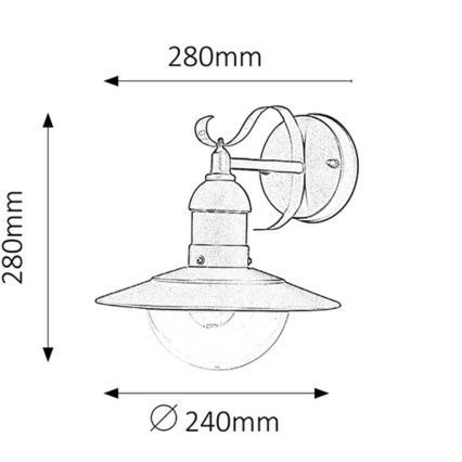 Rabalux - Φως τοίχου εξωτερικού χώρου 1xE27/60W/230V IP44