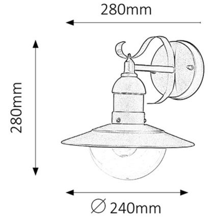 Rabalux - Φως τοίχου εξωτερικού χώρου 1xE27/60W/230V IP44