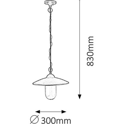 Rabalux - Κρεμαστό φως εξωτερικού χώρου 1xE27/60W IP44