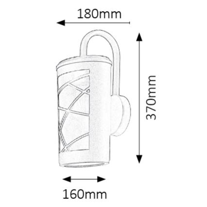 Rabalux - Φως τοίχου εξωτερικού χώρου 1xE27/60W/230V IP44