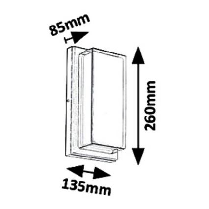 Rabalux 8830 - Φως τοίχου εξωτερικού χώρου LED ANDORRA LED/12W/230V IP54
