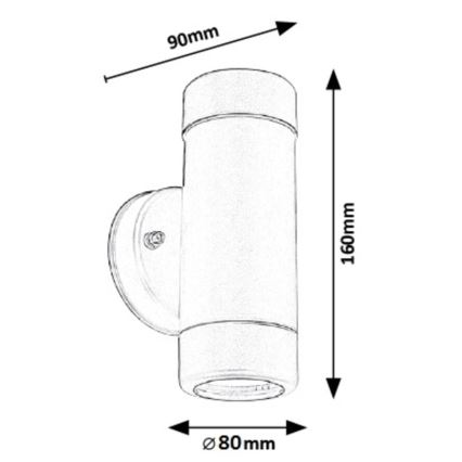 Rabalux - Φως τοίχου εξωτερικού χώρου 2xGU10/10W/230V IP44