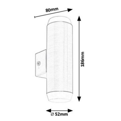 Rabalux - Επιτοίχιο φωτιστικό εξωτερικού χώρου LED 2xLED/4W/230V saténový ματ χρώμιο IP44