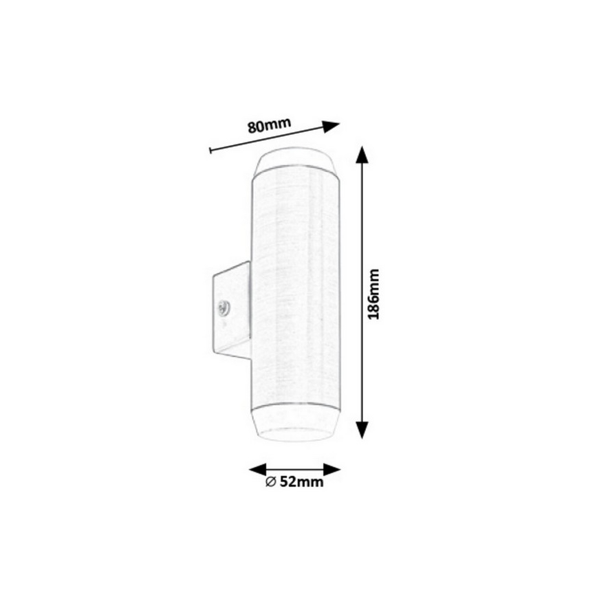 Rabalux - Επιτοίχιο φωτιστικό εξωτερικού χώρου LED 2xLED/4W/230V saténový ματ χρώμιο IP44