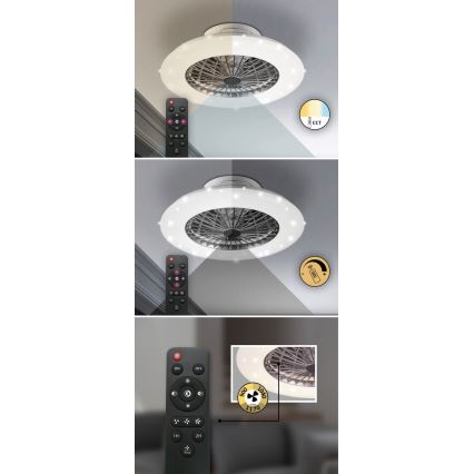 Rabalux - Dimmable Φωτιστικό οροφής LED με ανεμιστήρα LED/30W/230V + RC 3000-6500K