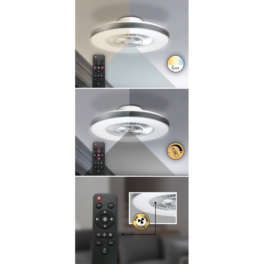 Rabalux - Φωτιστικό οροφής LED Dimmable με ανεμιστήρα LED/40W/230V 3000-6500K + τηλεχειριστήριο