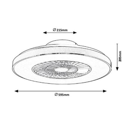 Rabalux - Φωτιστικό οροφής LED Dimmable με ανεμιστήρα LED/40W/230V 3000-6500K + τηλεχειριστήριο