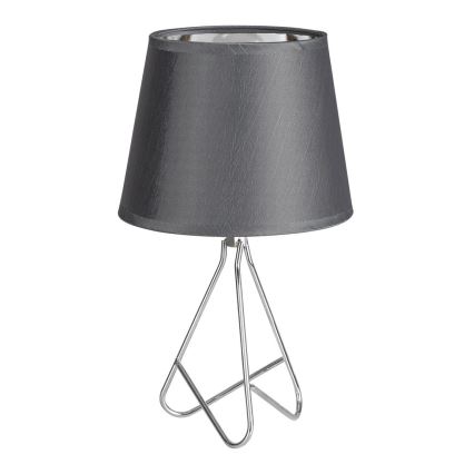 Rabalux - Eπιτραπέζιο φωτιστικό 1xE14/40W/230V γκρι/γυαλιστερό χρώμιο