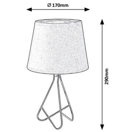 Rabalux - Eπιτραπέζιο φωτιστικό 1xE14/40W/230V γκρι/γυαλιστερό χρώμιο