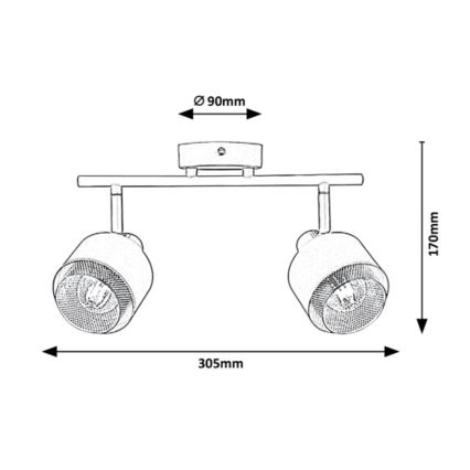 Rabalux - Φωτιστικό σποτ 2xE14/40W/230V