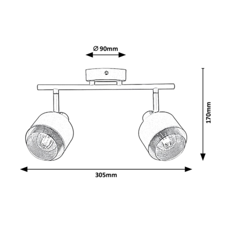 Rabalux - Φωτιστικό σποτ 2xE14/40W/230V