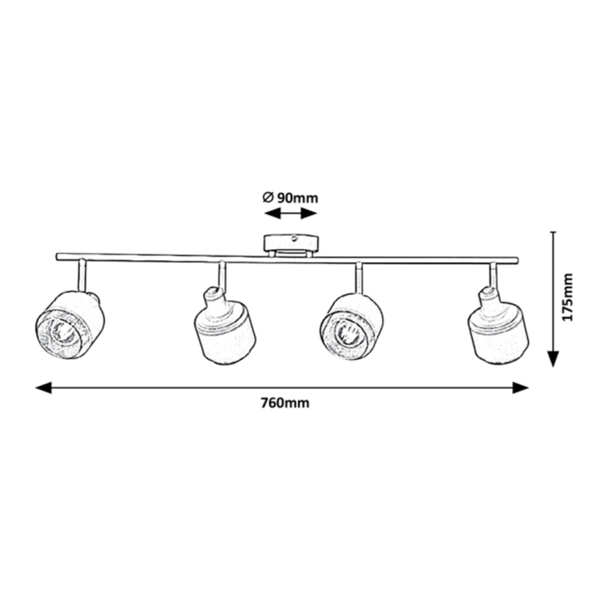 Rabalux - Φωτιστικό σποτ 4xE14/40W/230V