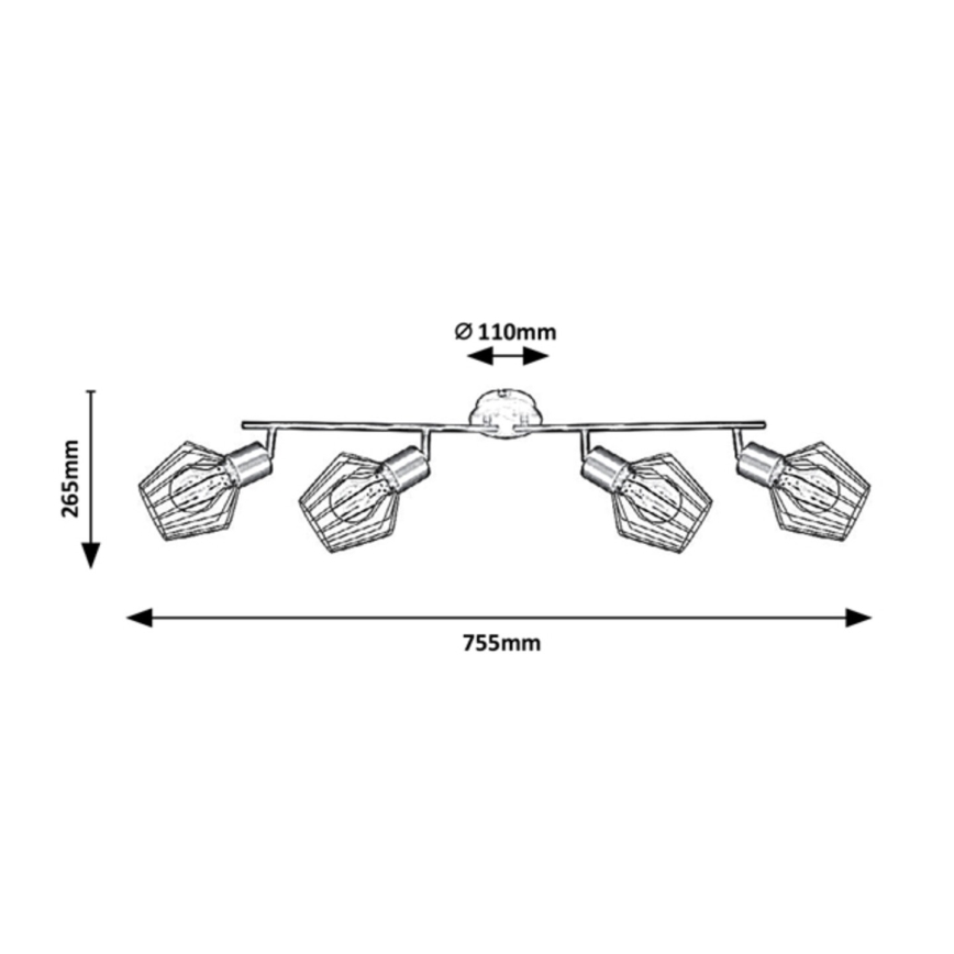 Rabalux - Φωτιστικό σποτ 4xE27/40W/230V