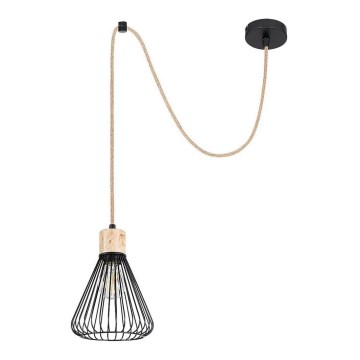 Rabalux - Φωτιστικό οροφής με καλώδιο 1xE27/40W/230V μαύρο/οξιά