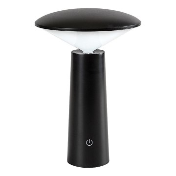 Rabalux - LED Dimmable επαναφορτιζόμενο επιτραπέζιο φωτιστικό αφής POLPERRO LED/3W/3,7V 1200mAh μαύρο