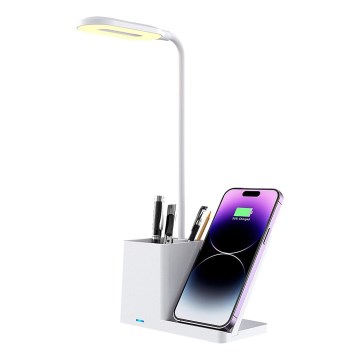 Rabalux - LED Dimmable επιτραπέζιο φωτιστικό με ασύρματη φόρτιση QI LED/4W/5V 3000/4000/6500K λευκό