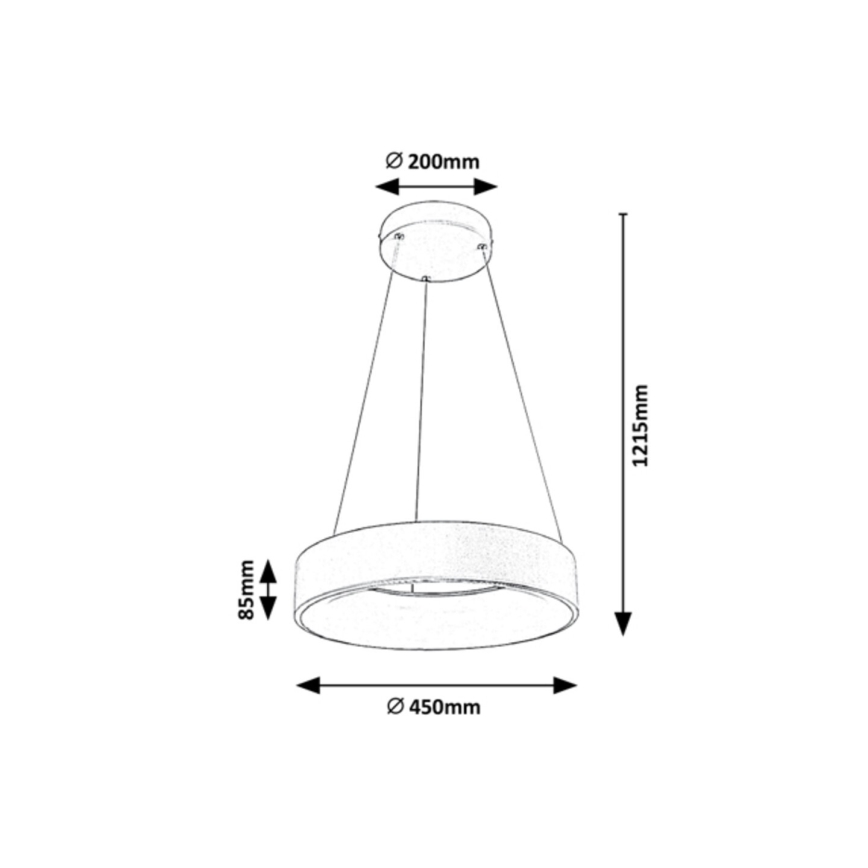 Rabalux - LED Dimmable πολύφωτο κρεμαστό LED/24W/230V στρογγυλό 3000-6000K +  RC