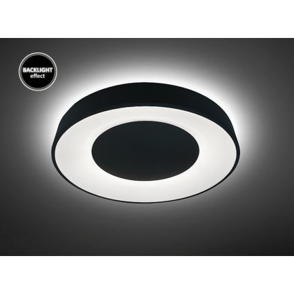 Rabalux - LED Dimmable φωτιστικό οροφής LED/38W/230V μαύρο 3000-6500K + τηλεχειριστήριο διάμετρος 48 cm