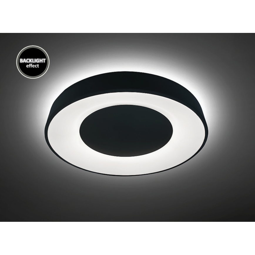 Rabalux - LED Dimmable φωτιστικό οροφής LED/38W/230V μαύρο 3000-6500K + τηλεχειριστήριο διάμετρος 48 cm
