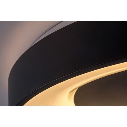 Rabalux - LED Dimmable φωτιστικό οροφής LED/38W/230V μαύρο 3000-6500K + τηλεχειριστήριο διάμετρος 48 cm