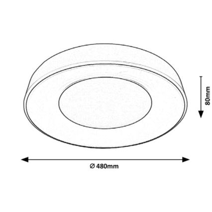 Rabalux - LED Dimmable φωτιστικό οροφής LED/38W/230V μαύρο 3000-6500K +  RC