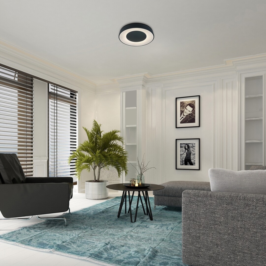 Rabalux - LED Dimmable φωτιστικό οροφής LED/38W/230V μαύρο 3000-6500K + τηλεχειριστήριο διάμετρος 48 cm