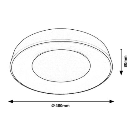 Rabalux - LED Dimmable φωτιστικό οροφής LED/38W/230V μαύρο 3000-6500K +  RC