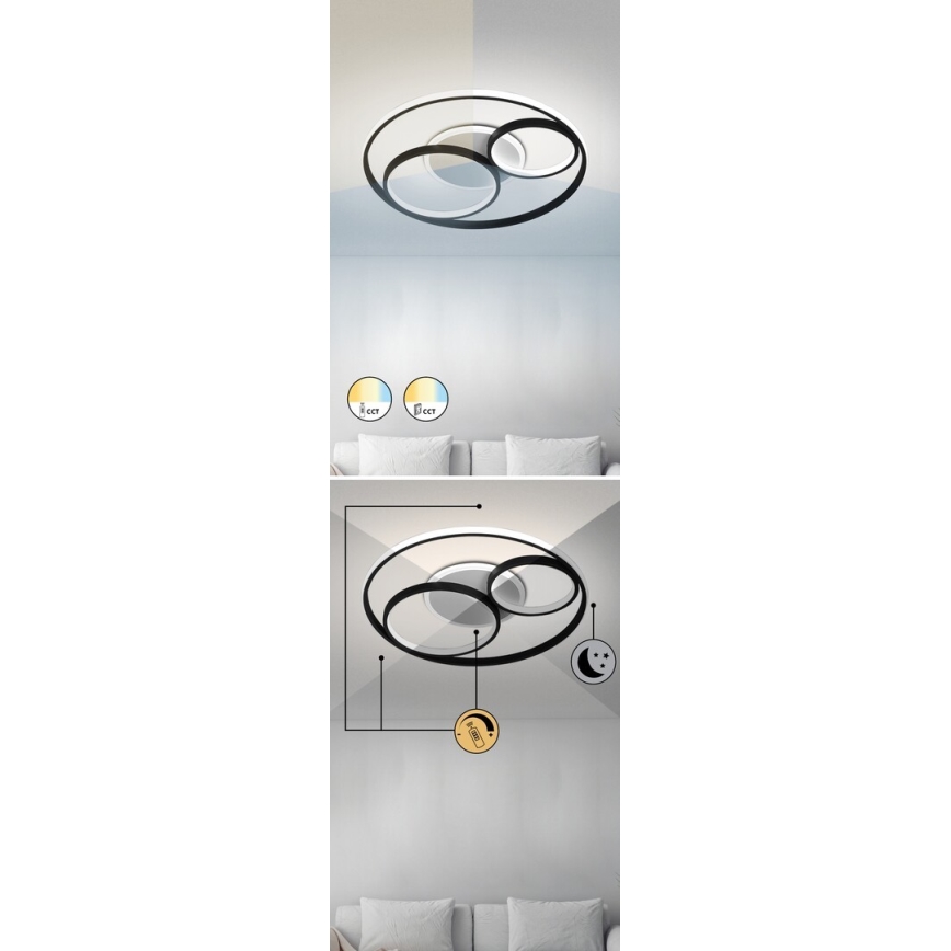 Rabalux - LED Dimmable φωτιστικό οροφής LED/50W/230V 3000-6000K + τηλεχειριστήριο