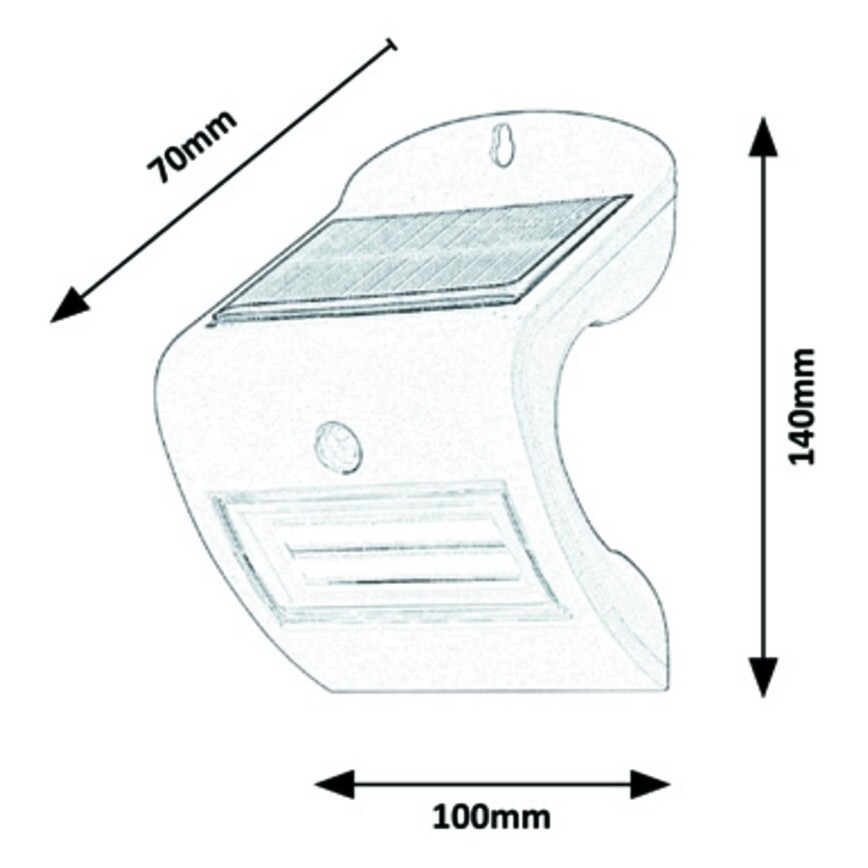 Rabalux - LED Ηλιακό Επιτοίχιο Φωτιστικό με Αισθητήρα IP44 1200 mAh