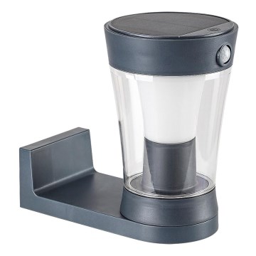 Rabalux - LED Ηλιακό Επιτοίχιο Φωτιστικό με Αισθητήρα LED/3W/3,7V IP54 ανθρακί 2000 mAh