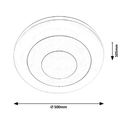 Rabalux - LED RGB dimmable φωτιστικό οροφής LED/40W/230V 3000-6000K + τηλεχειριστήριο