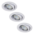 Rabalux - Σετ 3x LED χωνευτό φωτιστικό οροφής 1x GU10/3W/230V IP40